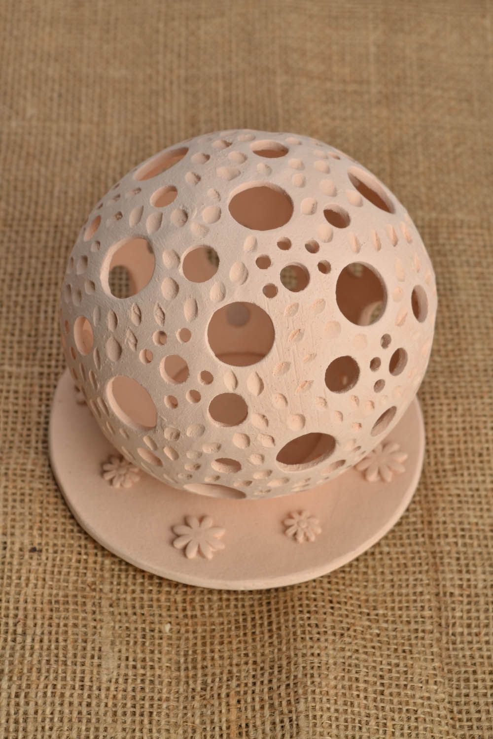 Chandelier en céramique en forme de boule fait main photo 1