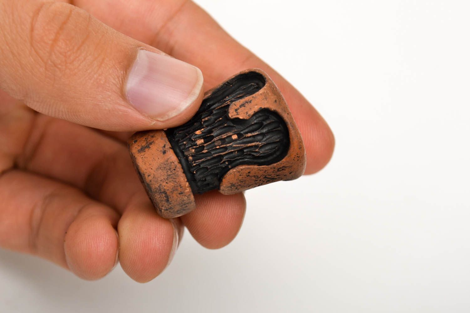 Аксессуар для курения ручной работы керамический сувенир изделие из глины фото 2