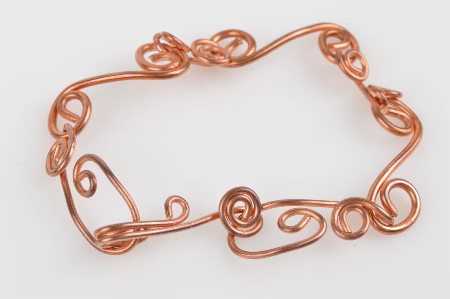 Pulsera de metal de cobre artesanal accesorio para mujer regalo original foto 2