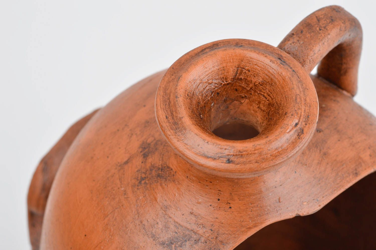 5 inches wide handmade brown broken pitcher shape indoor ceramic flower pot 2 lb photo 5