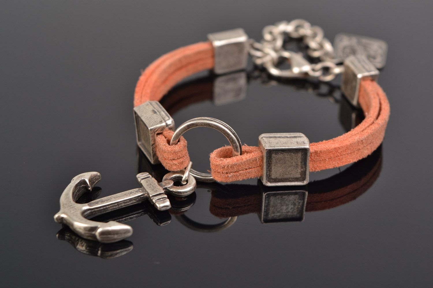 Handgemachtes originelles Armband mit Anker aus Metall für Männer und Frauen foto 1