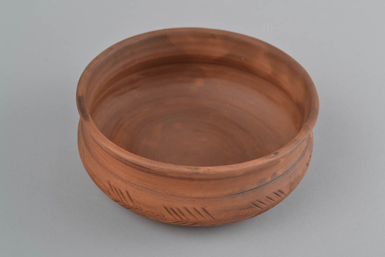 Handmade ceramic bowl unique clay tableware kitchen interior present photo 3