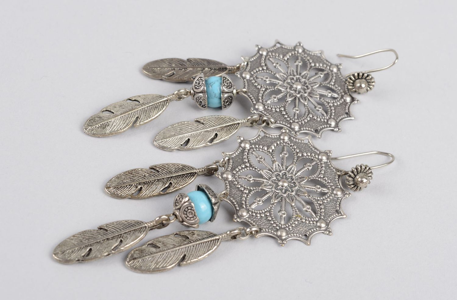 Handmade Metall Ohrringe ausgefallener Ohrschmuck Ohrringe für Damen lang foto 3