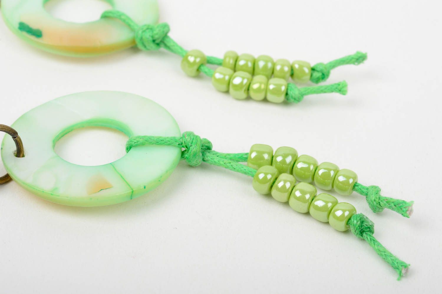 Handmade Ohrringe für Damen Schmuck Ohrhänger ausgefallener Ohrschmuck toll grün foto 4