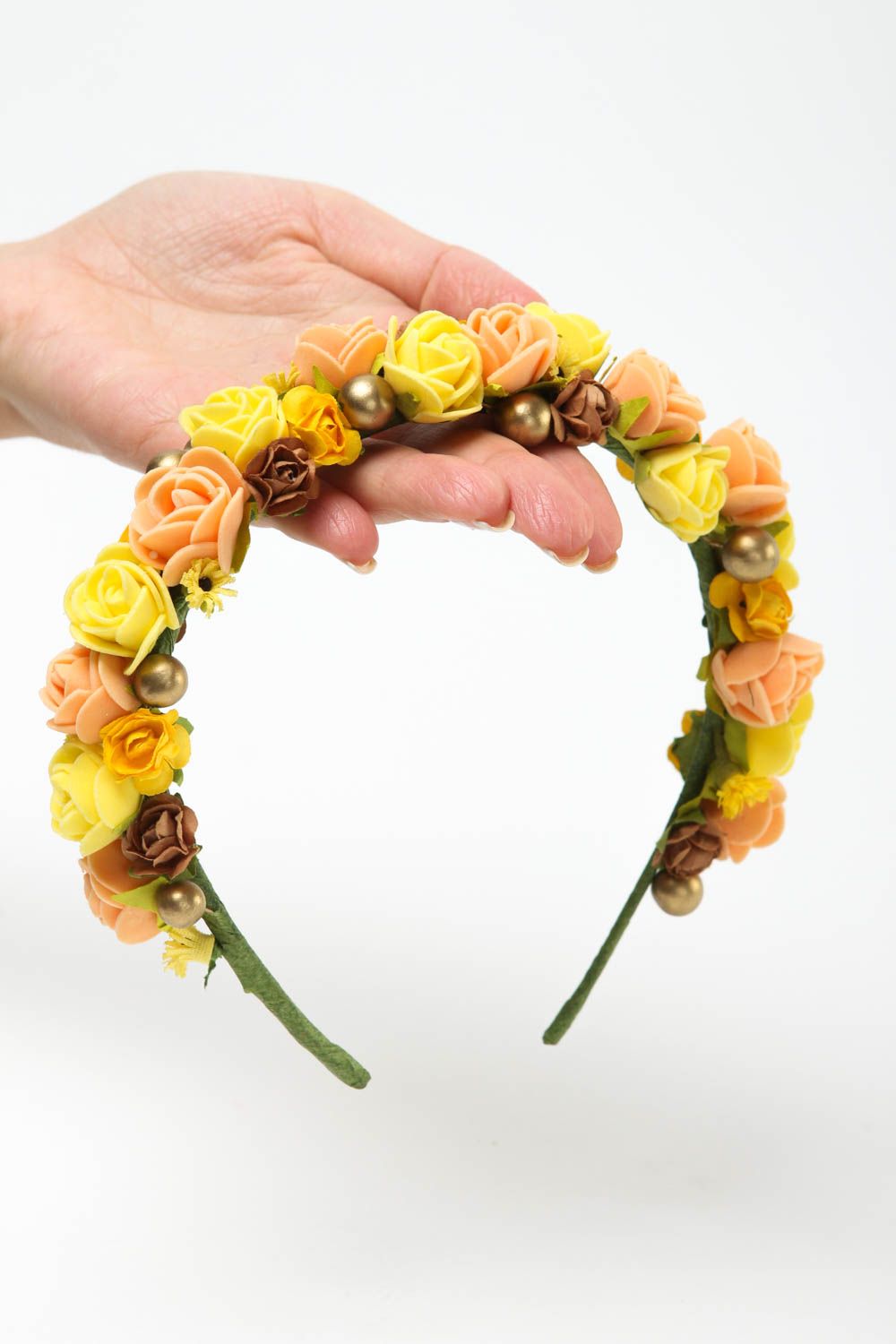 Serre-tête fleurs fait main Accessoire cheveux design original Cadeau femme photo 5