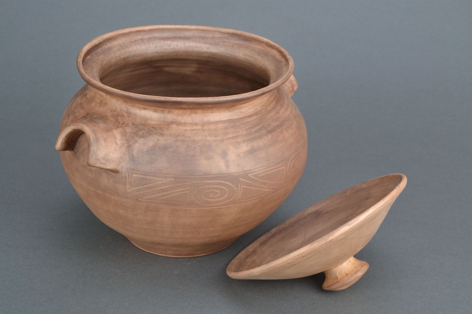 Pot en céramique avec couvercle fait main photo 4