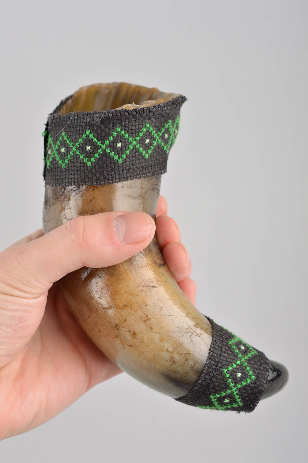 Handmade horn for drinking designer horn for wine unusual male souvenir photo 5