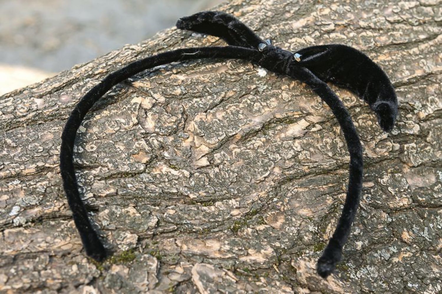 Headband, head wreath Velour bow photo 4