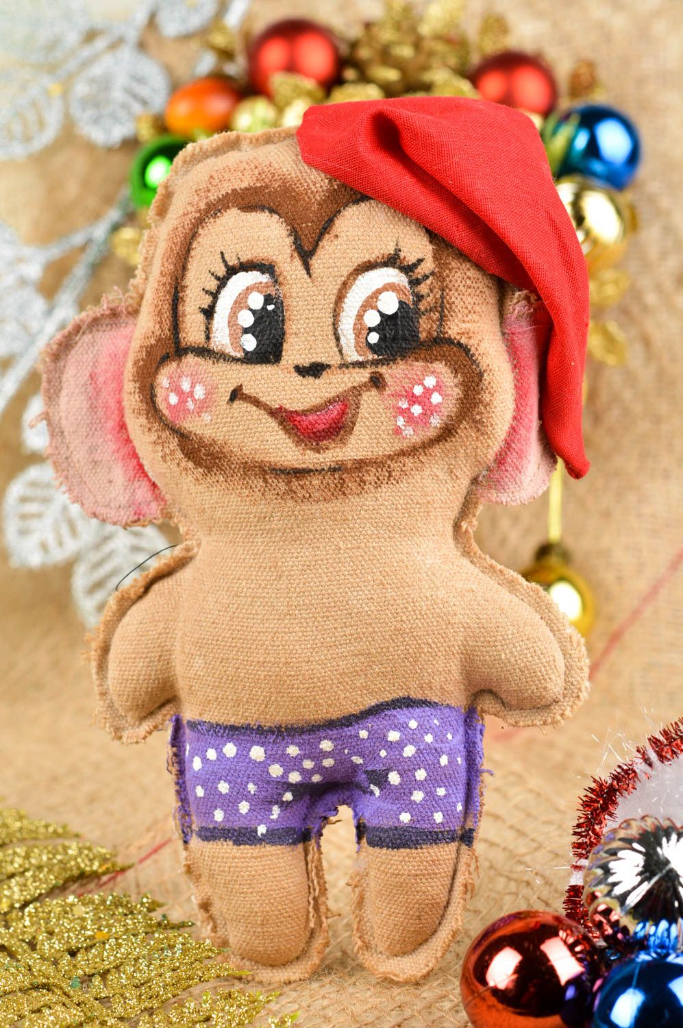 Мягкая игрушка ручной работы забавная обезьяна декор для дома игрушка из ткани фото 1