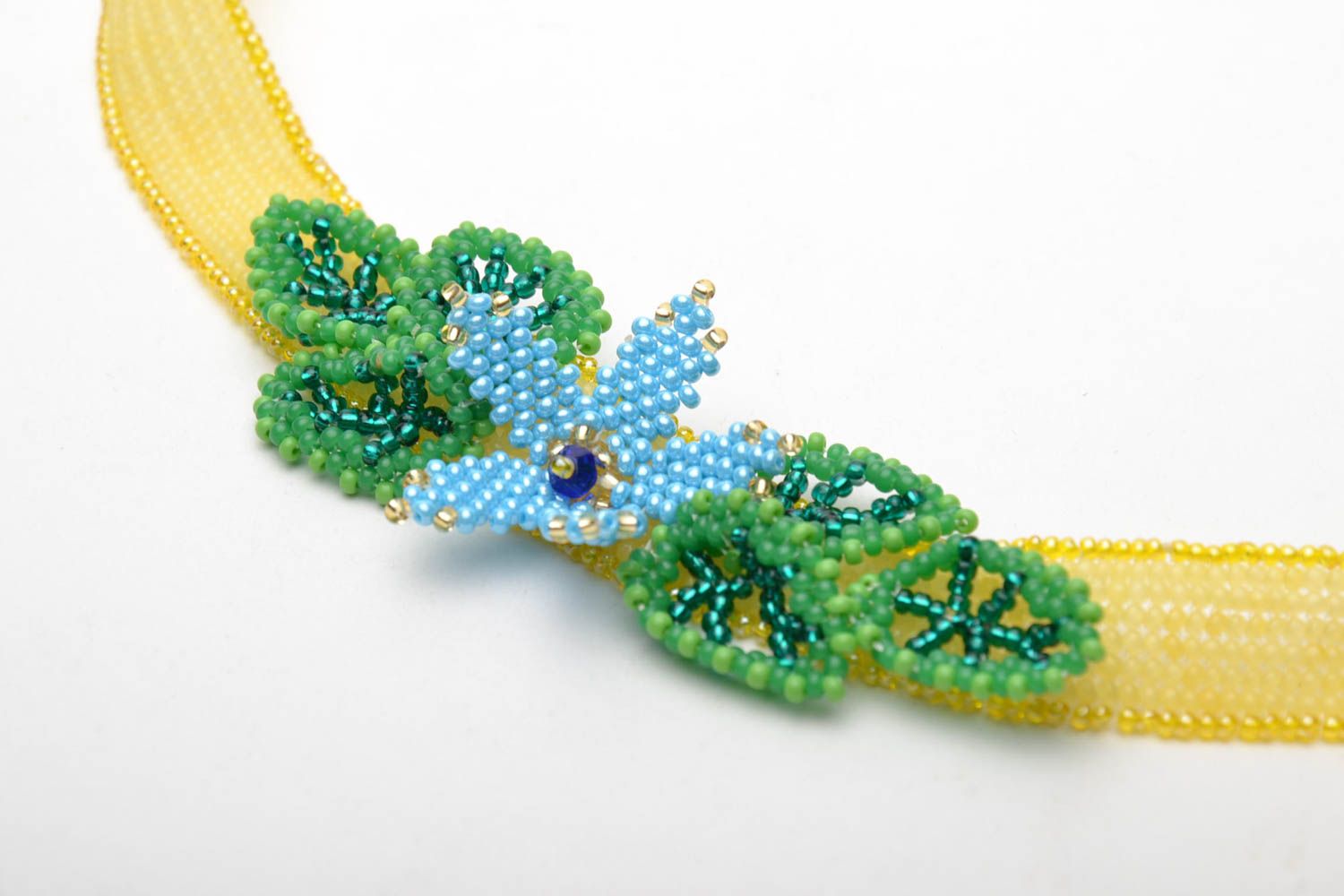 Tender bead woven necklace photo 4
