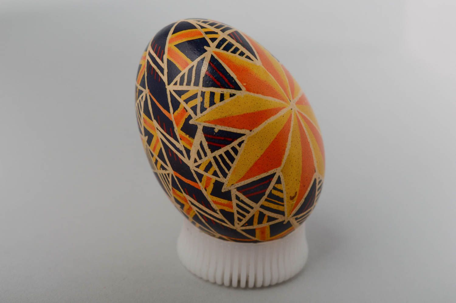 Handmade bright painted egg beautiful Easter egg stylish Easter home decor photo 2