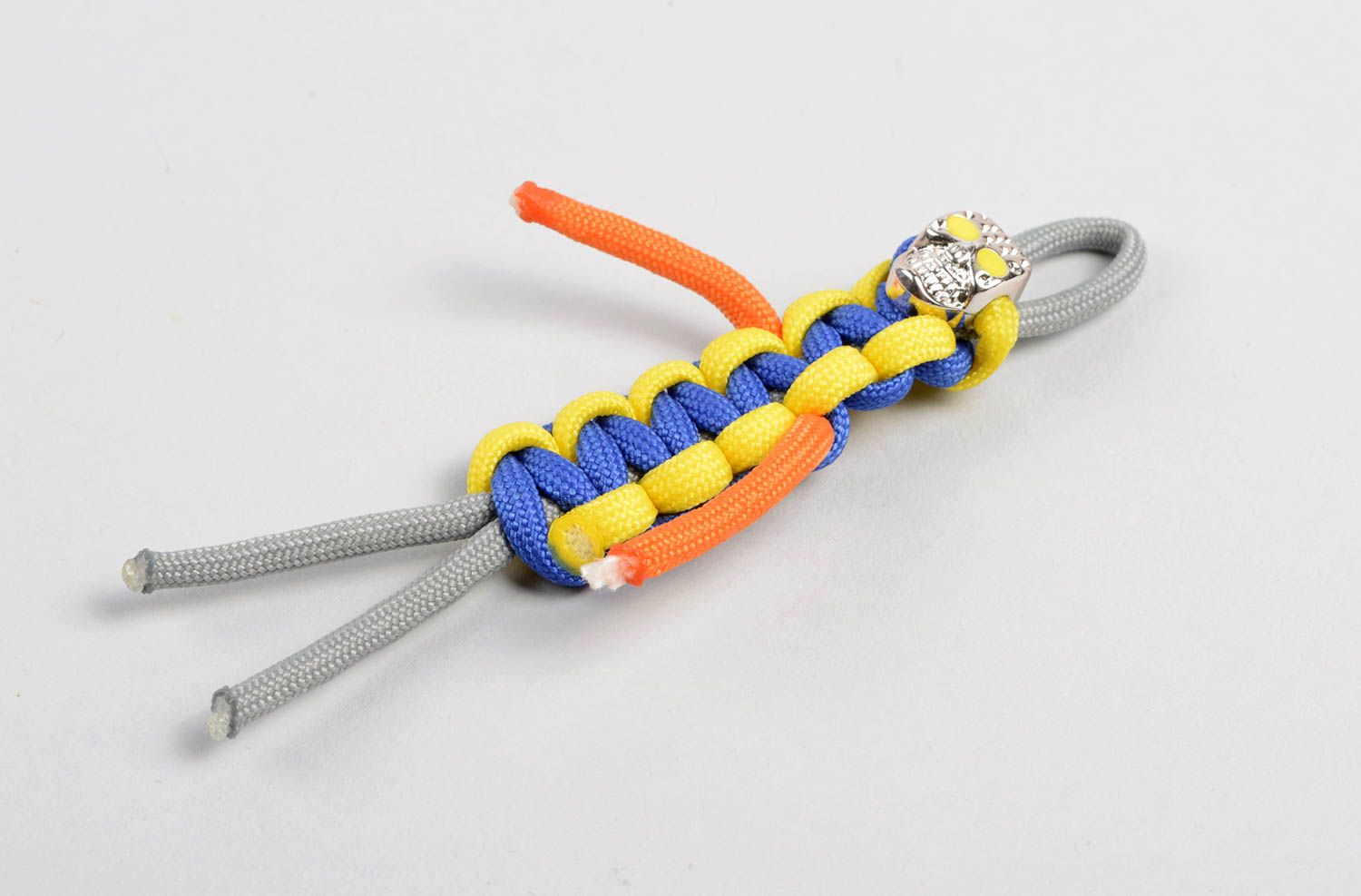 Unusual handmade phone charm woven cord keychain cool keyrings gift ideas photo 3