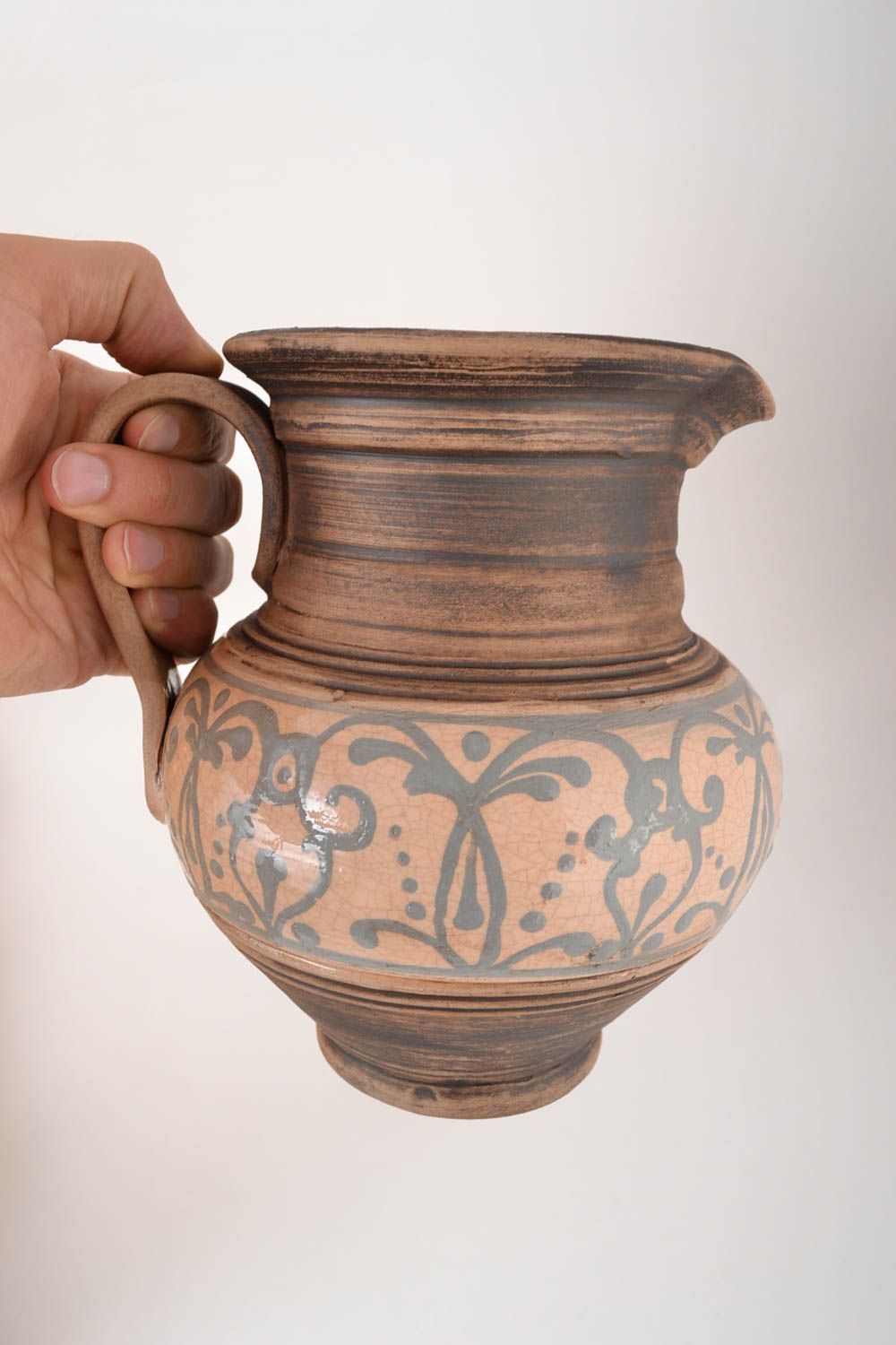 Jarro de cerámica hecho a mano vajilla original étnica utensilio de cocina  foto 5
