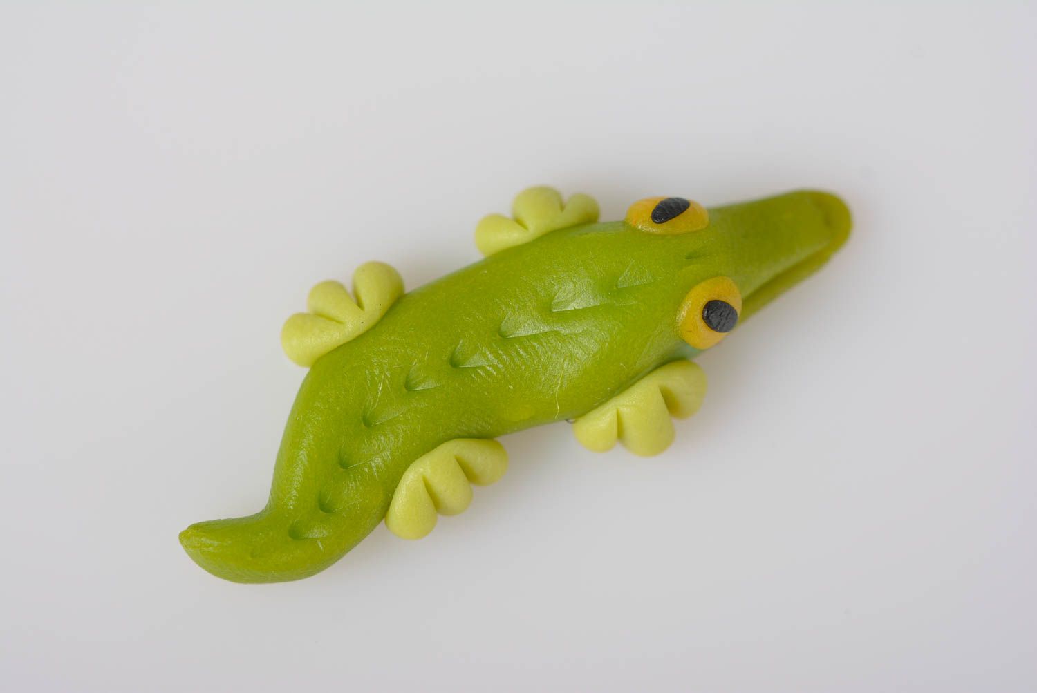 Home decor ideas handmade ceramic stylish toy cute clay figurine crocodile photo 2