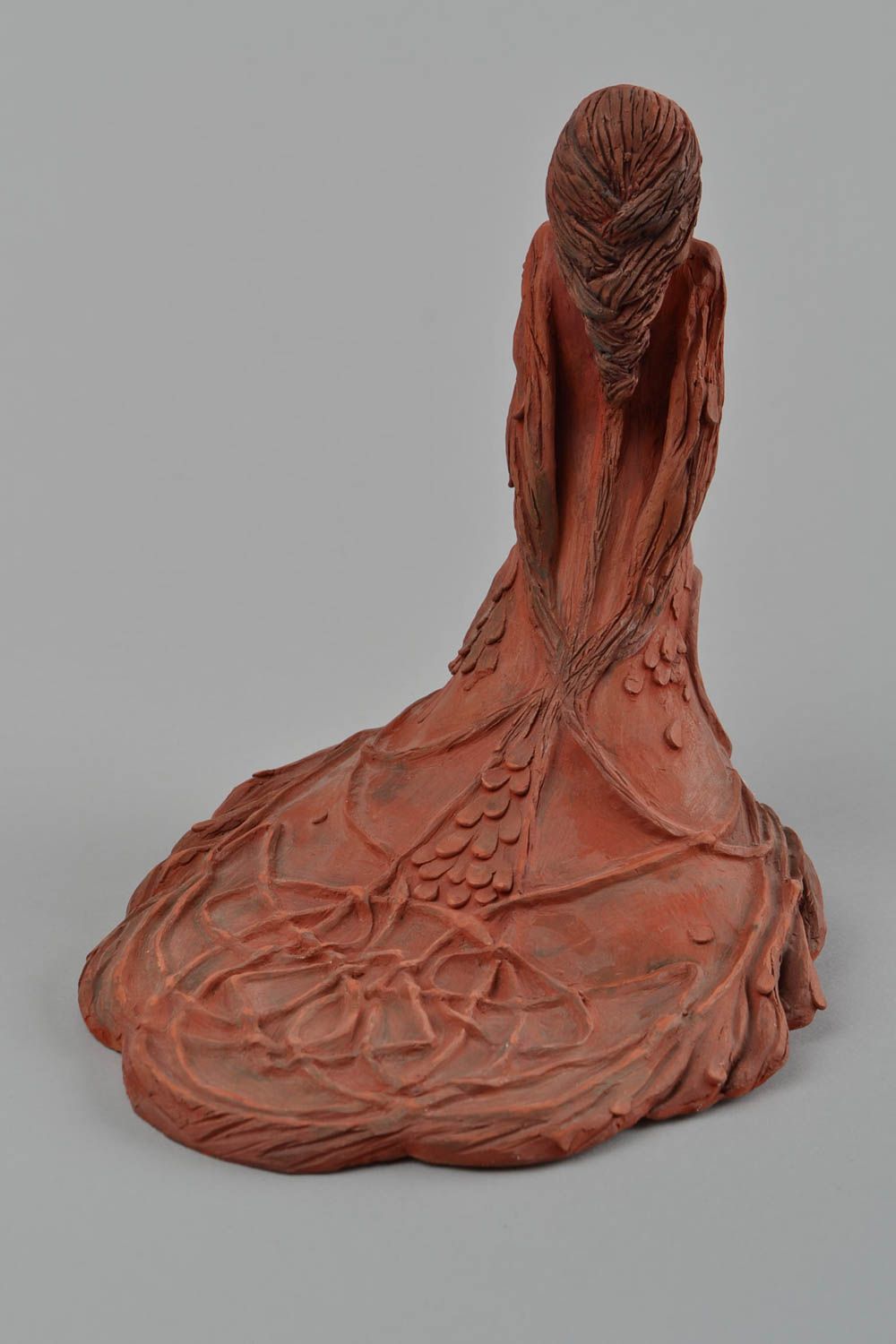Keramik Figur handgefertigt Haus Deko originelles Geschenk in Braun schön foto 4