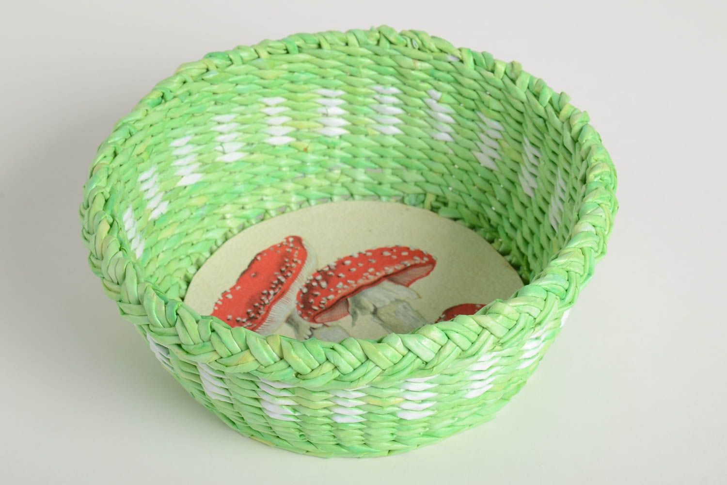 Beautiful handmade paper basket woven paper box design newspaper craft  photo 5