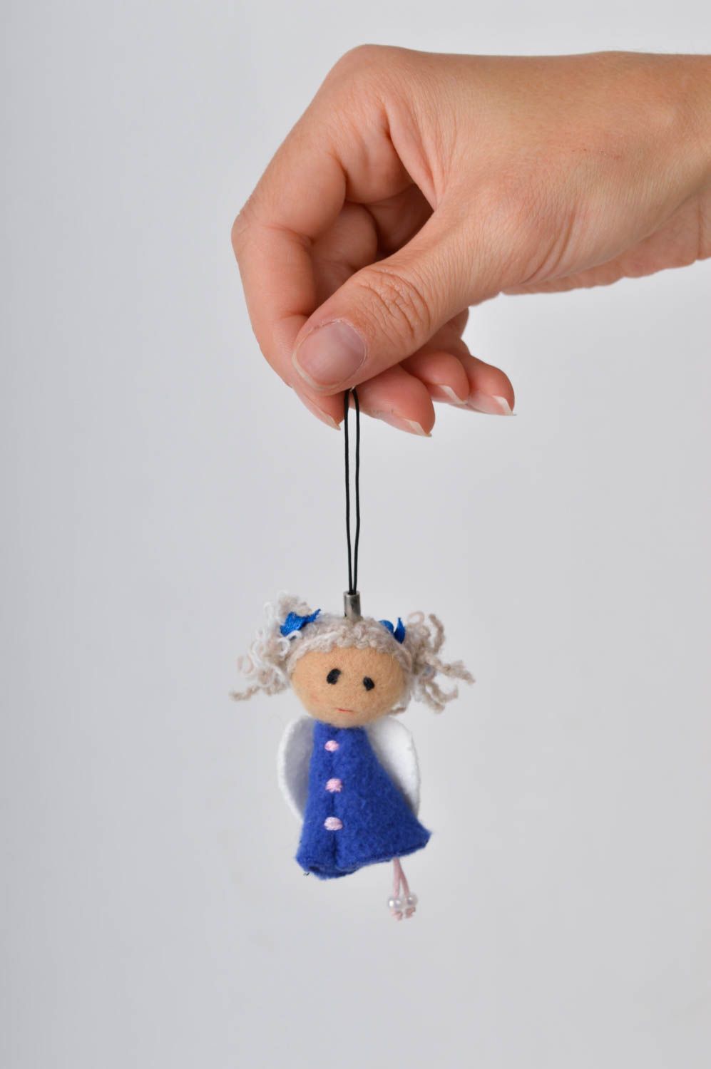 Handmade keychain textile toy unusual doll gift ideas unusual keychain photo 3
