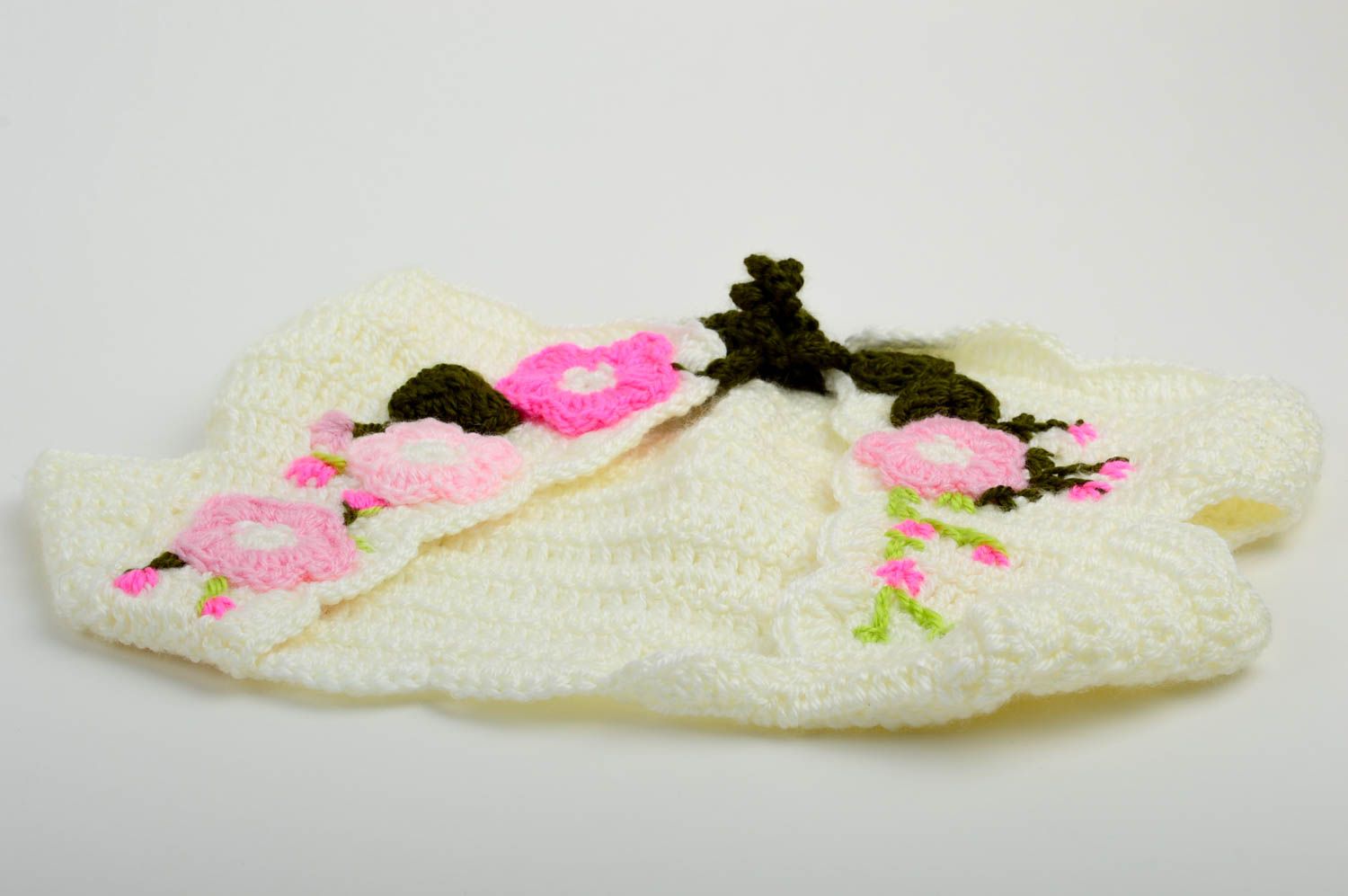 Chaleco tejido a crochet de hilos acrílicos ropa para niña regalo original foto 3