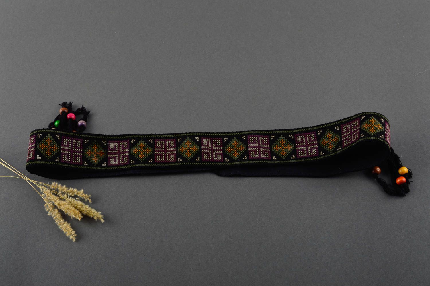 Beautiful handmade textile belt cross stitch belt fashion accessories for girls photo 1