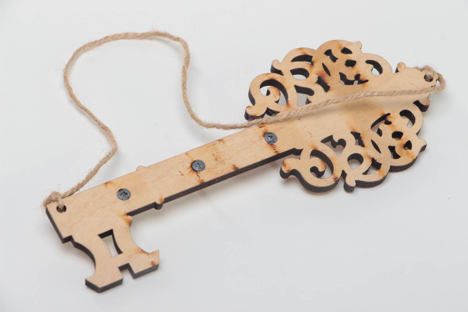 Handmade plywood craft blank for decoration figured key hanger with hooks photo 4