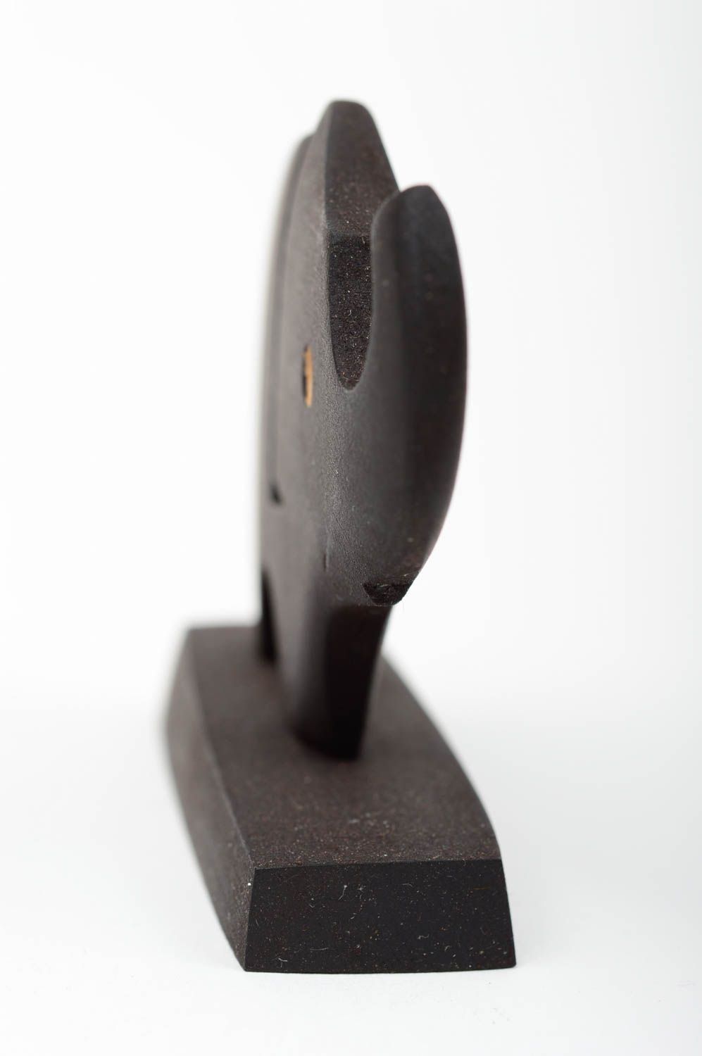 Figurine éléphant faite main Statuette en bois noire minimaliste Déco maison photo 2