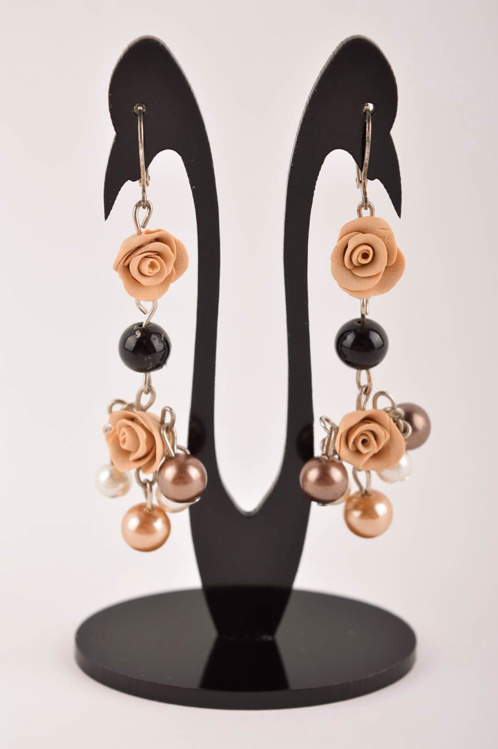 Long earrings handmade designer earrings with beads beaded jewelry gift for girl photo 2