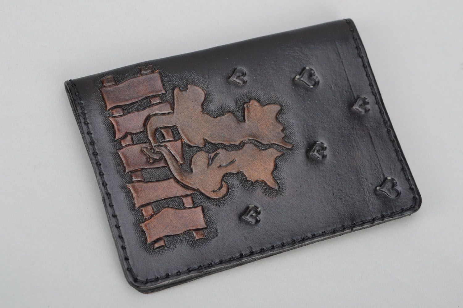 Leather cover for documents Cats photo 3