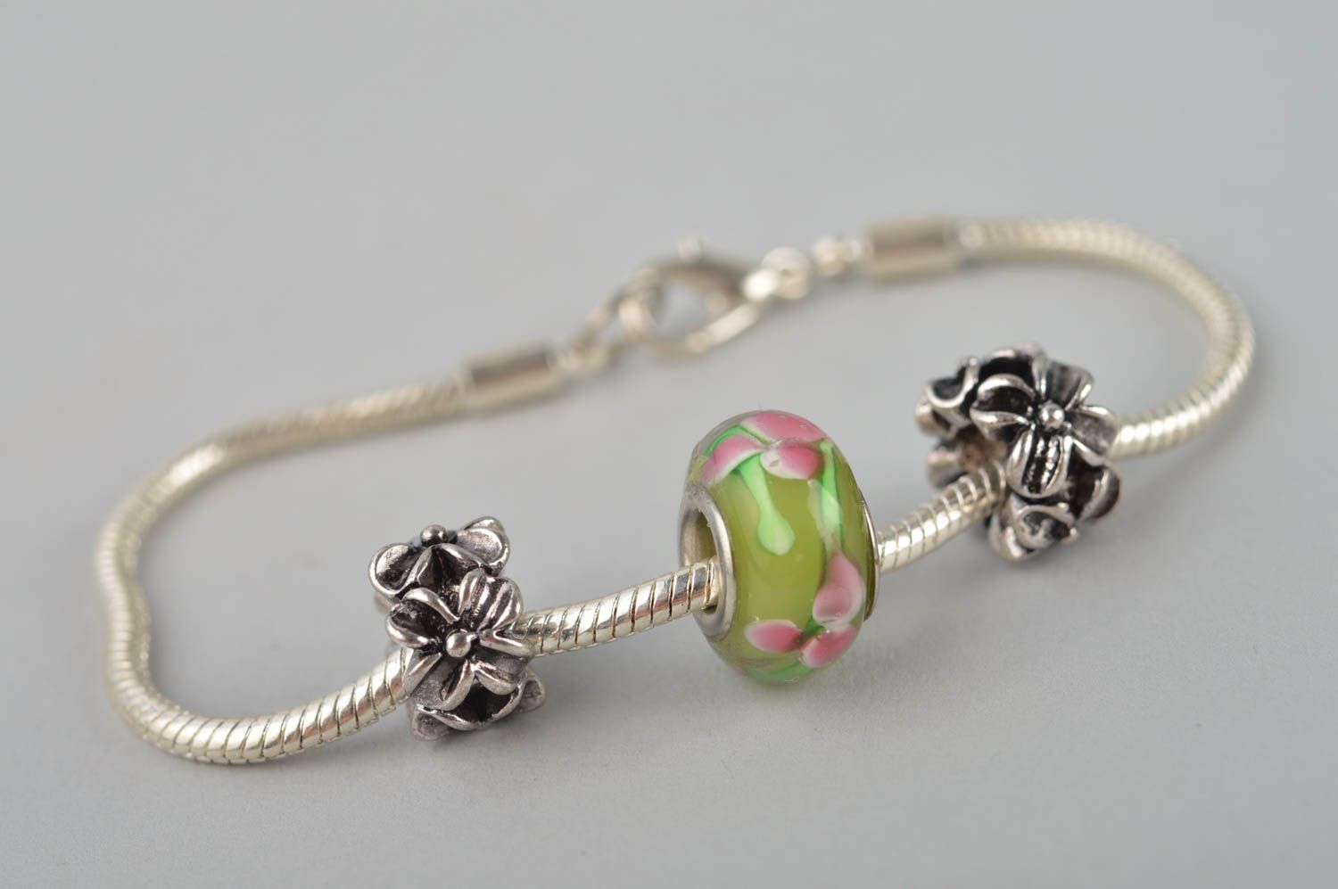 Metal wrist bracelet beaded stylish bracelet gift for her stylish jewelry photo 4