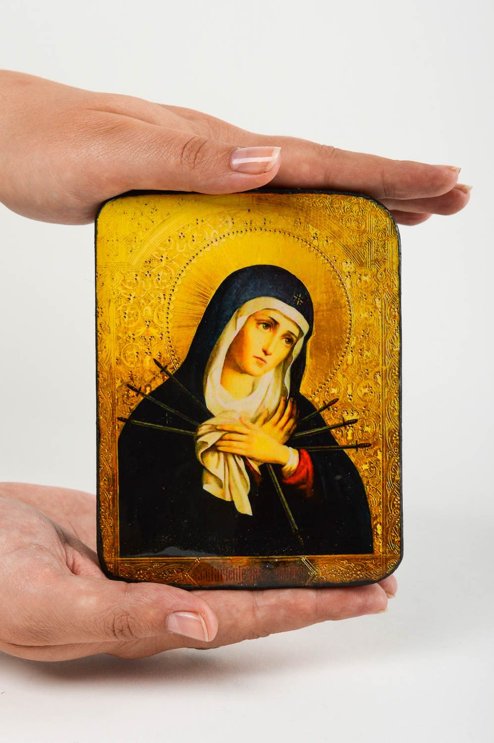 Икона ручной работы деревянная икона красивая небольшая православная икона фото 5