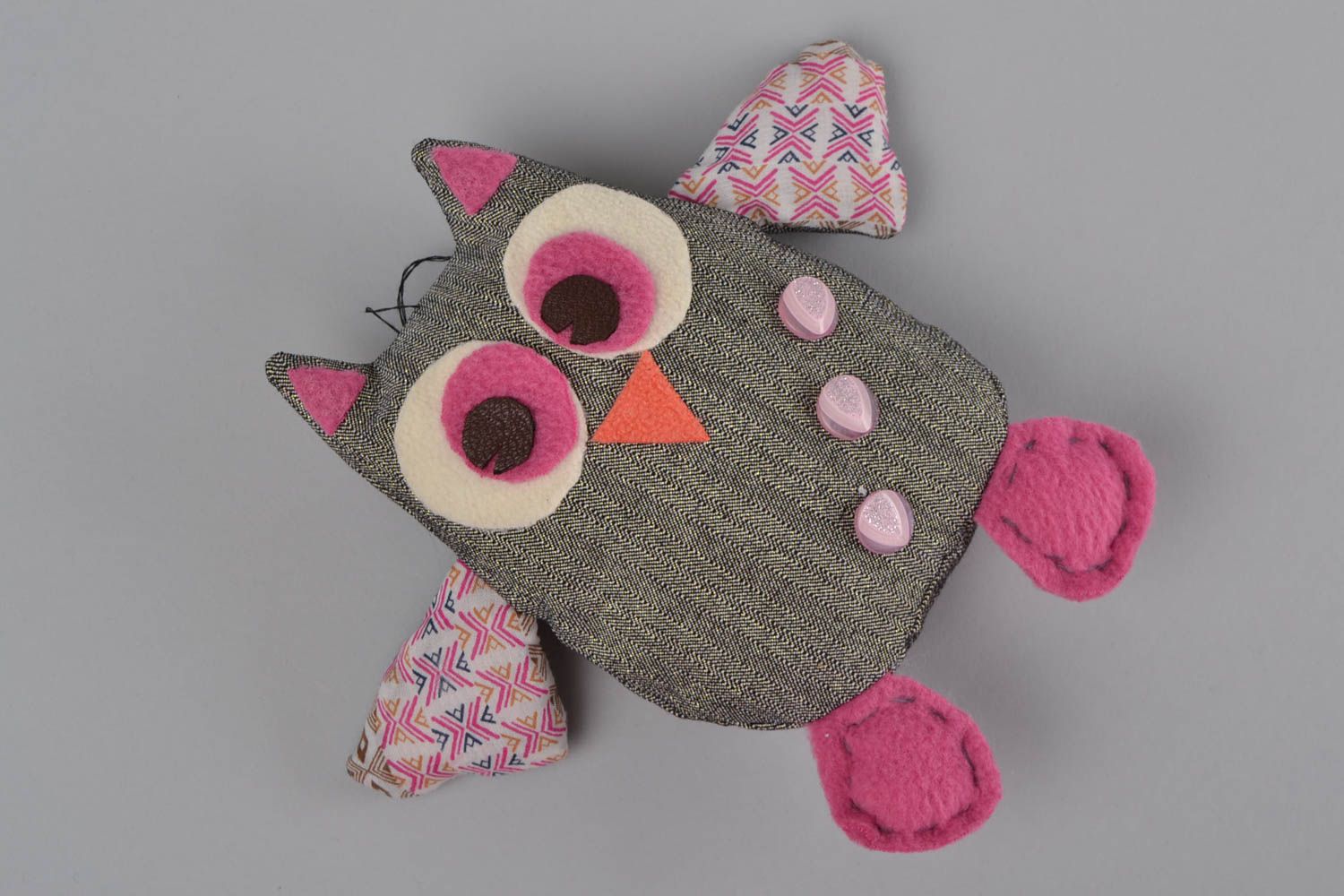 Beautiful handmade designer textile funny nice soft toy owl photo 1