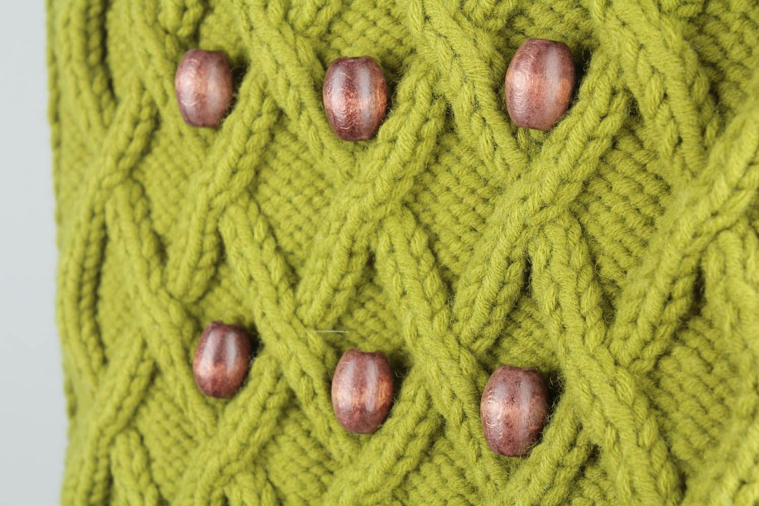 Mala de malha com mitenes de fios de lã acessórios femininos quentes tricotados foto 3