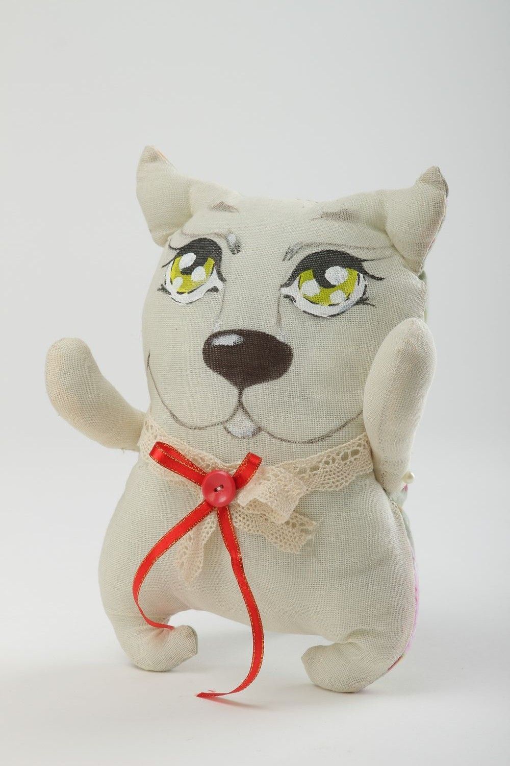 Игрушка ручной работы из ткани интерьерная игрушка кот необычный подарок фото 3