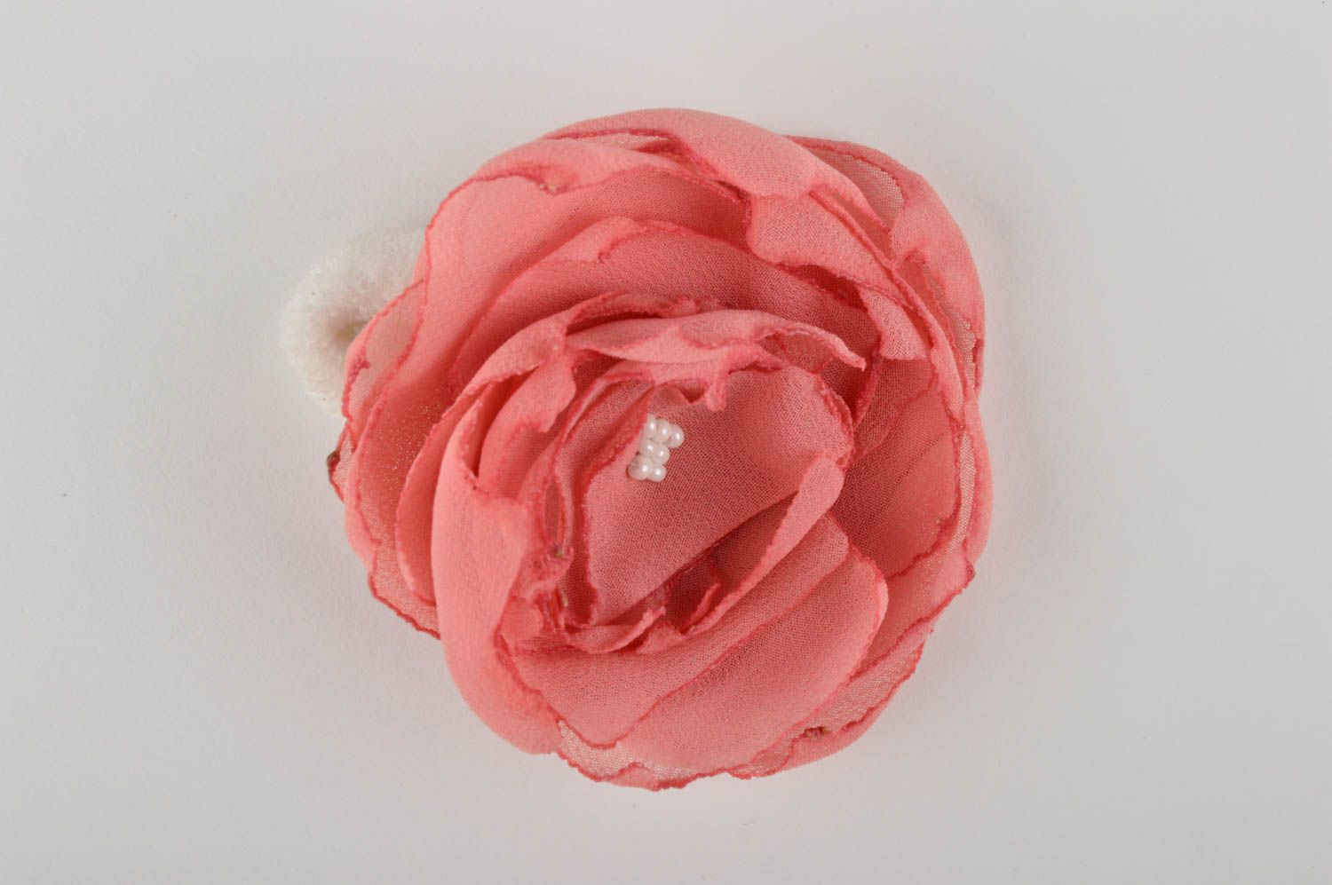 Handmade Schmuck rosa Blumen Haargummi Damen Haarschmuck mit Glasperlen foto 4