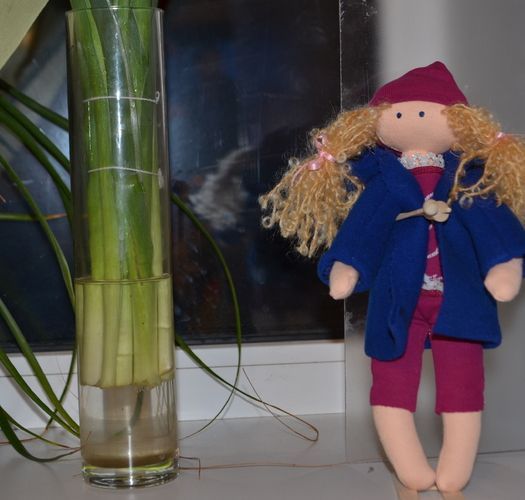 Handmade designer soft doll with long hair for girl Skier photo 4