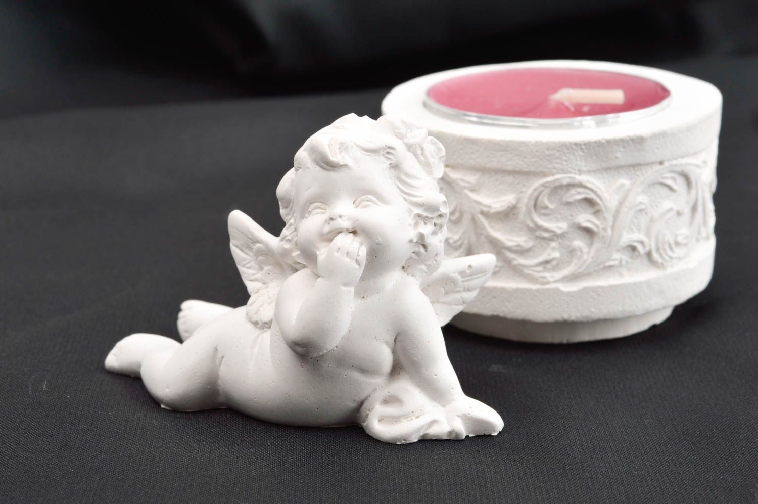 Figura de yeso blanca figura artesanal decoración de hogar regalo para niño foto 1