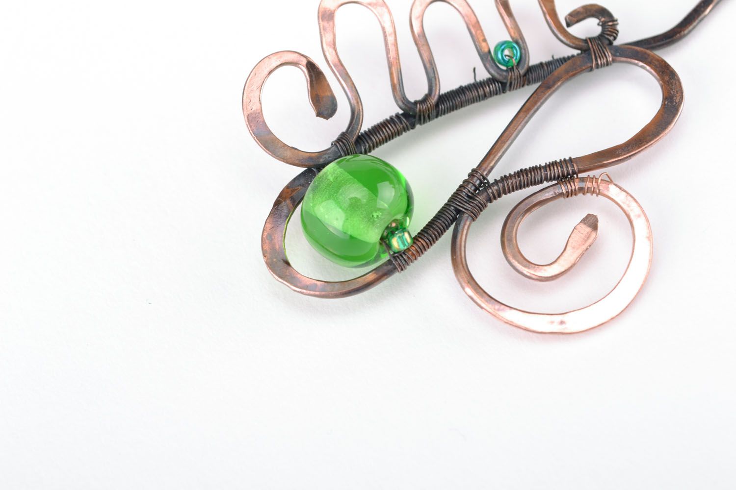 Copper wire wrap hairpin photo 2