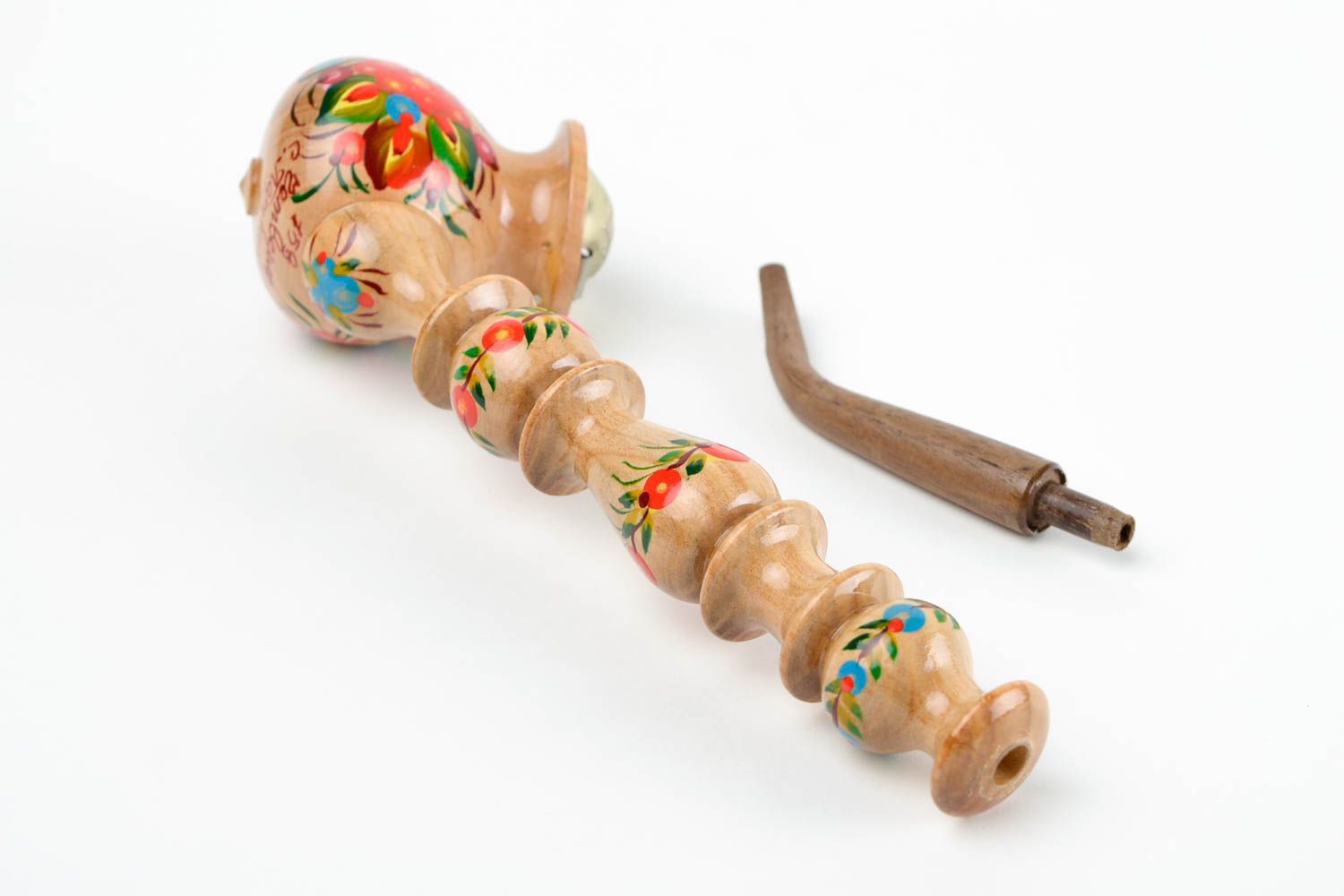 Трубка для курения с росписью ручной работы деревянный декор курительная трубка фото 5