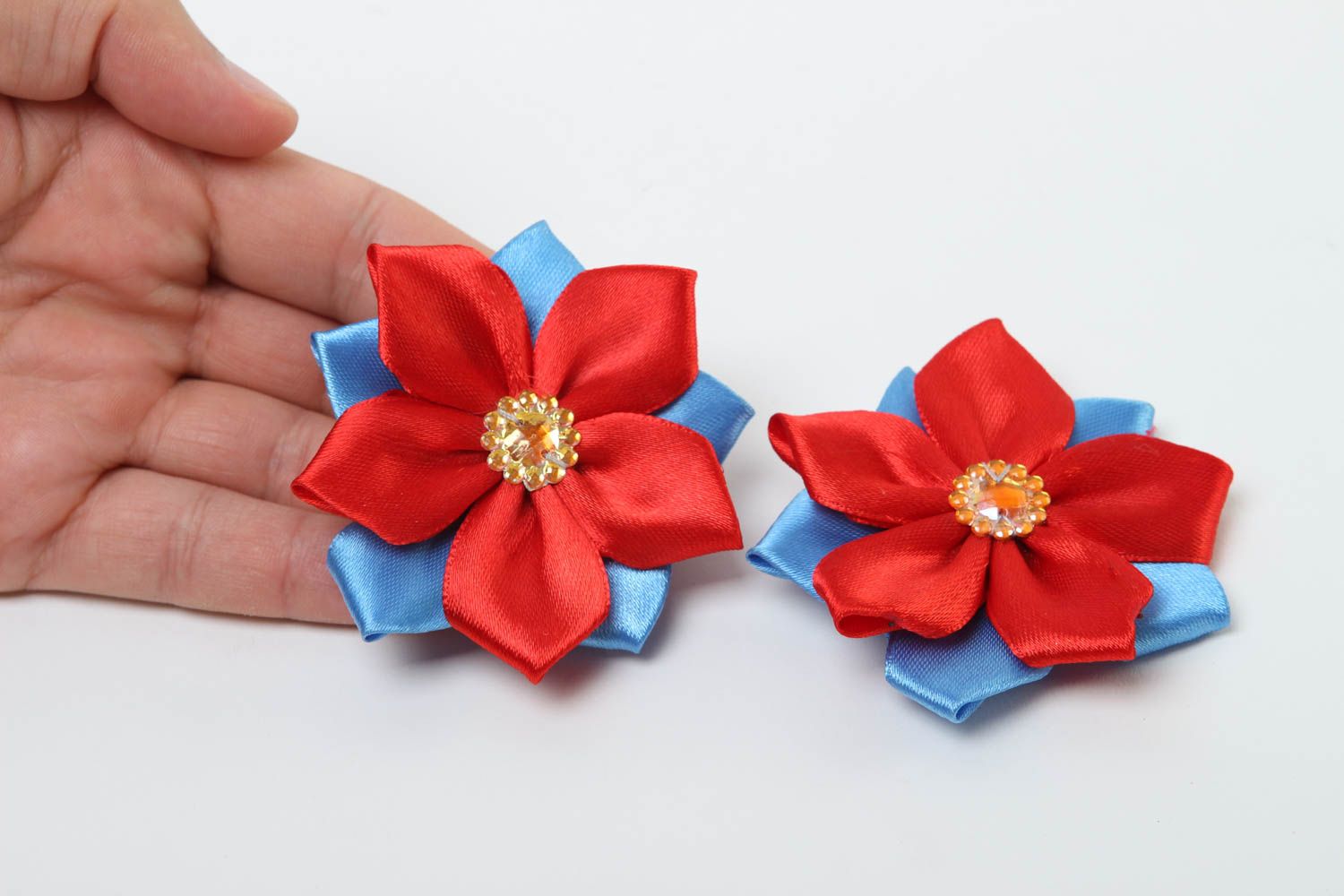 Handmade hair clip flower hair clip handmade accessory gift ideas set of 2 items photo 5