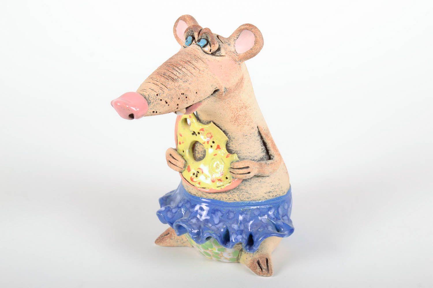Tirelire céramique Rat Dolly avec fromage  photo 5