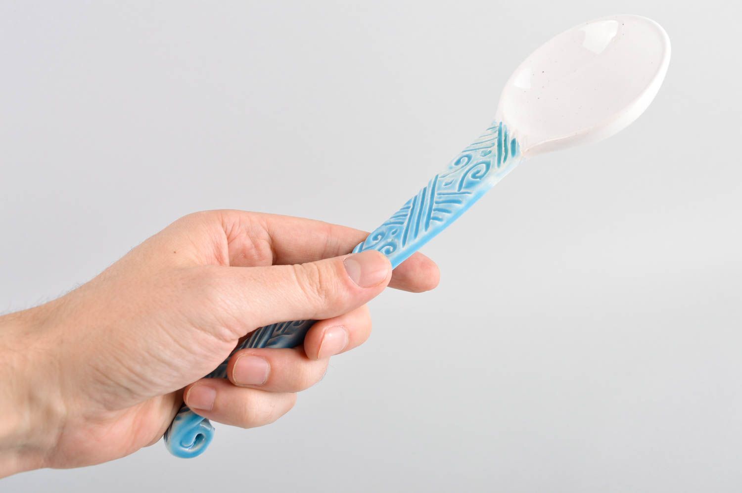 Handmade designer ceramic spoon unusual stylish spoon cute bright ware photo 5