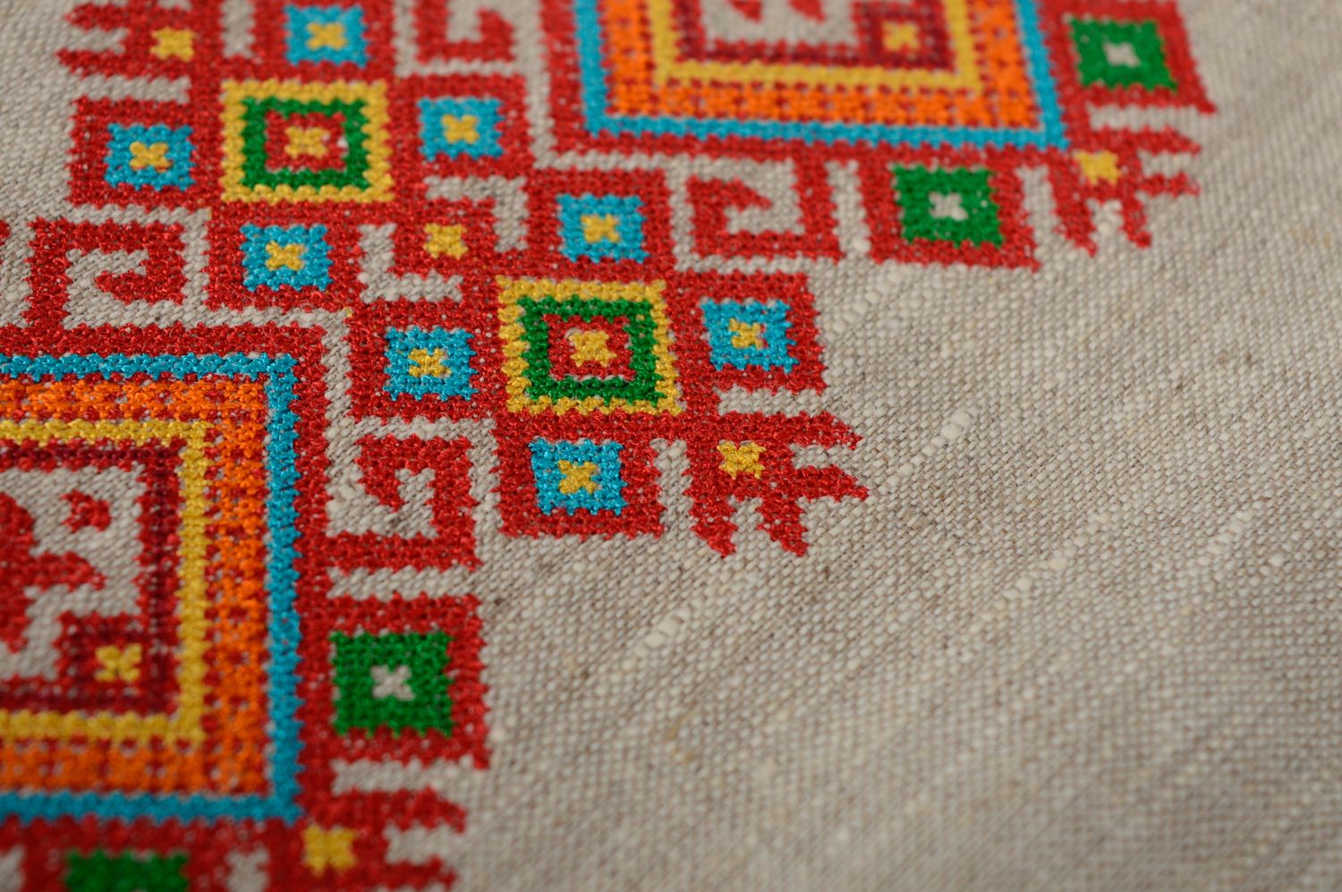 Cross stitch embroidered napkin 6 items photo 3