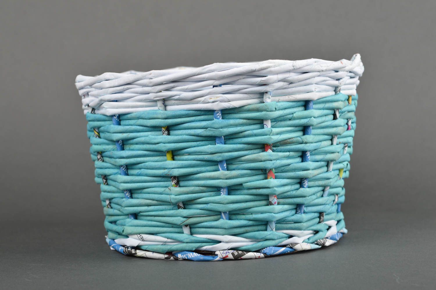 Stylish handmade woven basket paper basket newspaper craft home design photo 1
