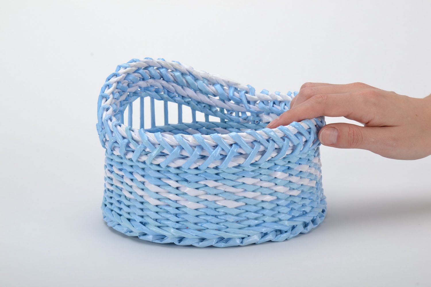 Woven basket for needlework photo 2