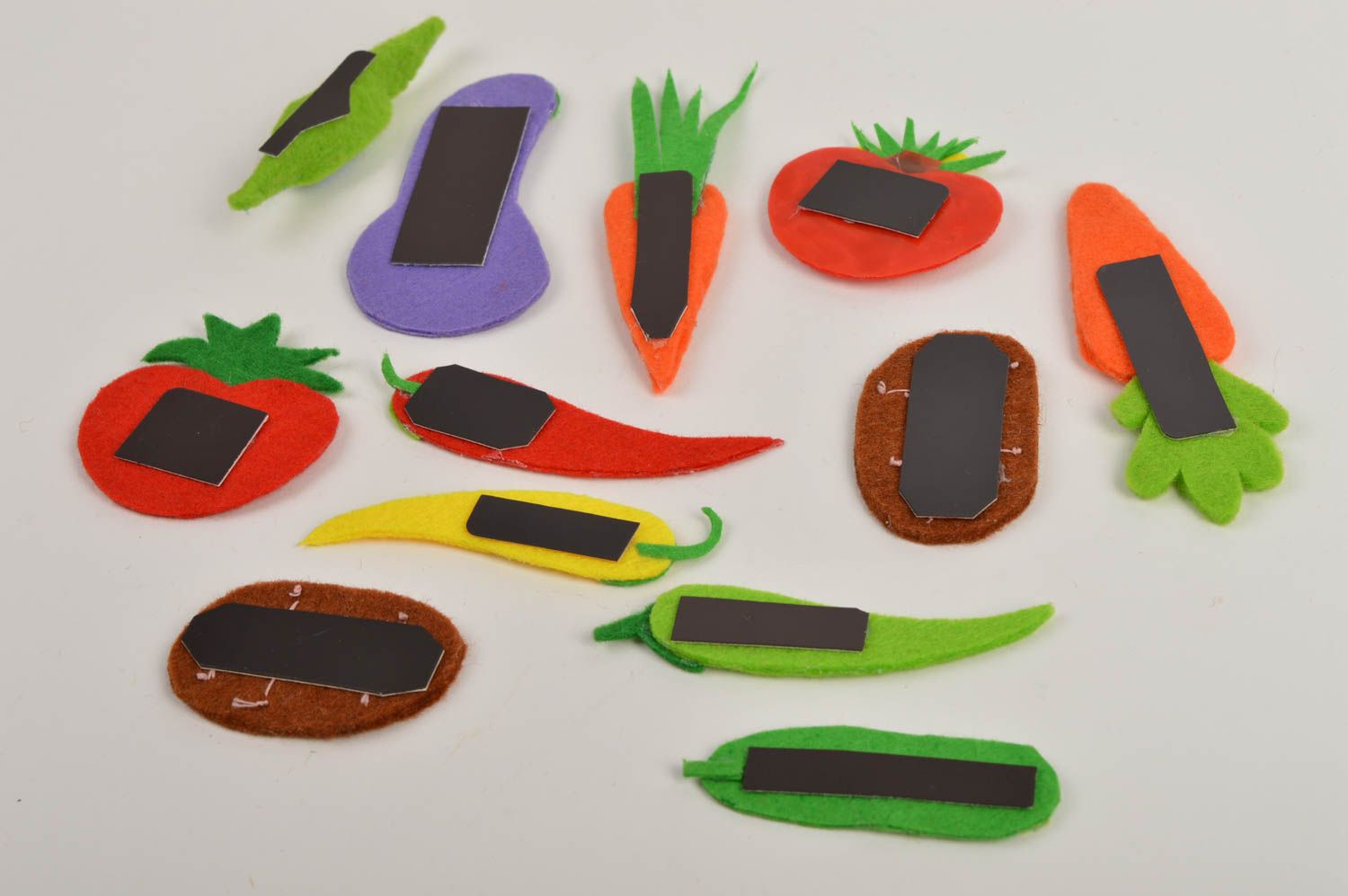 Magnet felt toys handmade vegetable set educational fridge toys 12 pieces photo 5