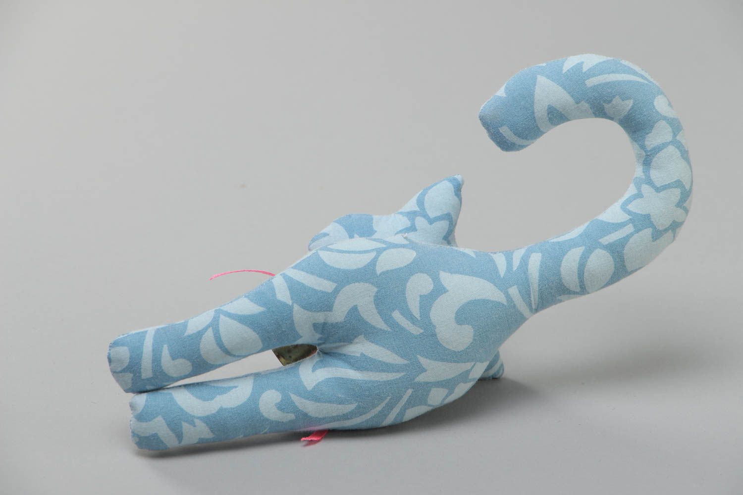 Jouet mou en tissu à accrocher à la poignée fait main décoratif Chat bleu photo 4
