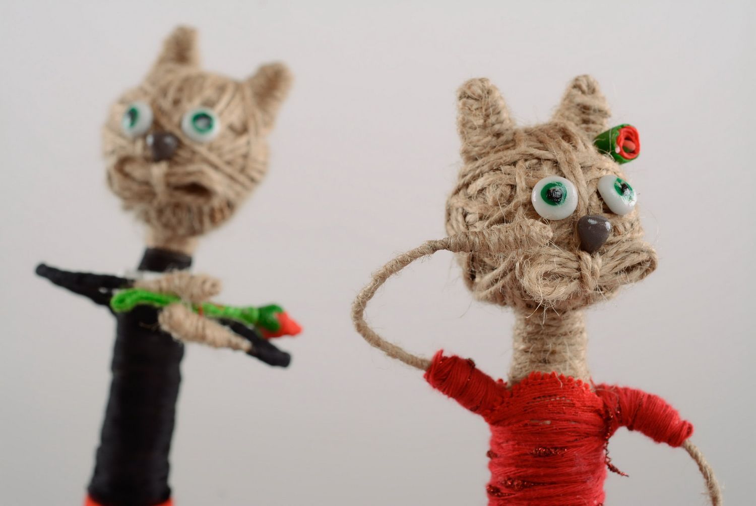 Figurine chats en ficelle Chats danseurs photo 3
