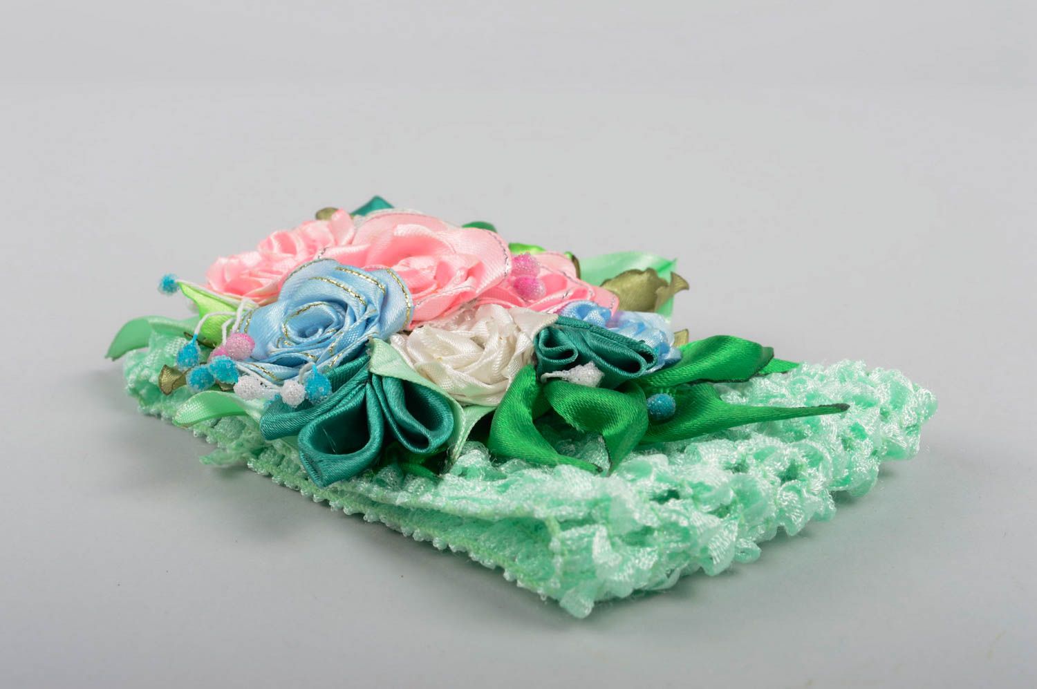 Handmade Haarband mit Blumen Haarband für Kinder Mode Accessoire stilvoll  foto 4