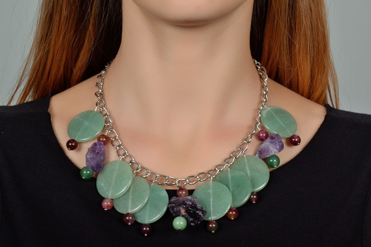 Homemade necklace with natural stones photo 1