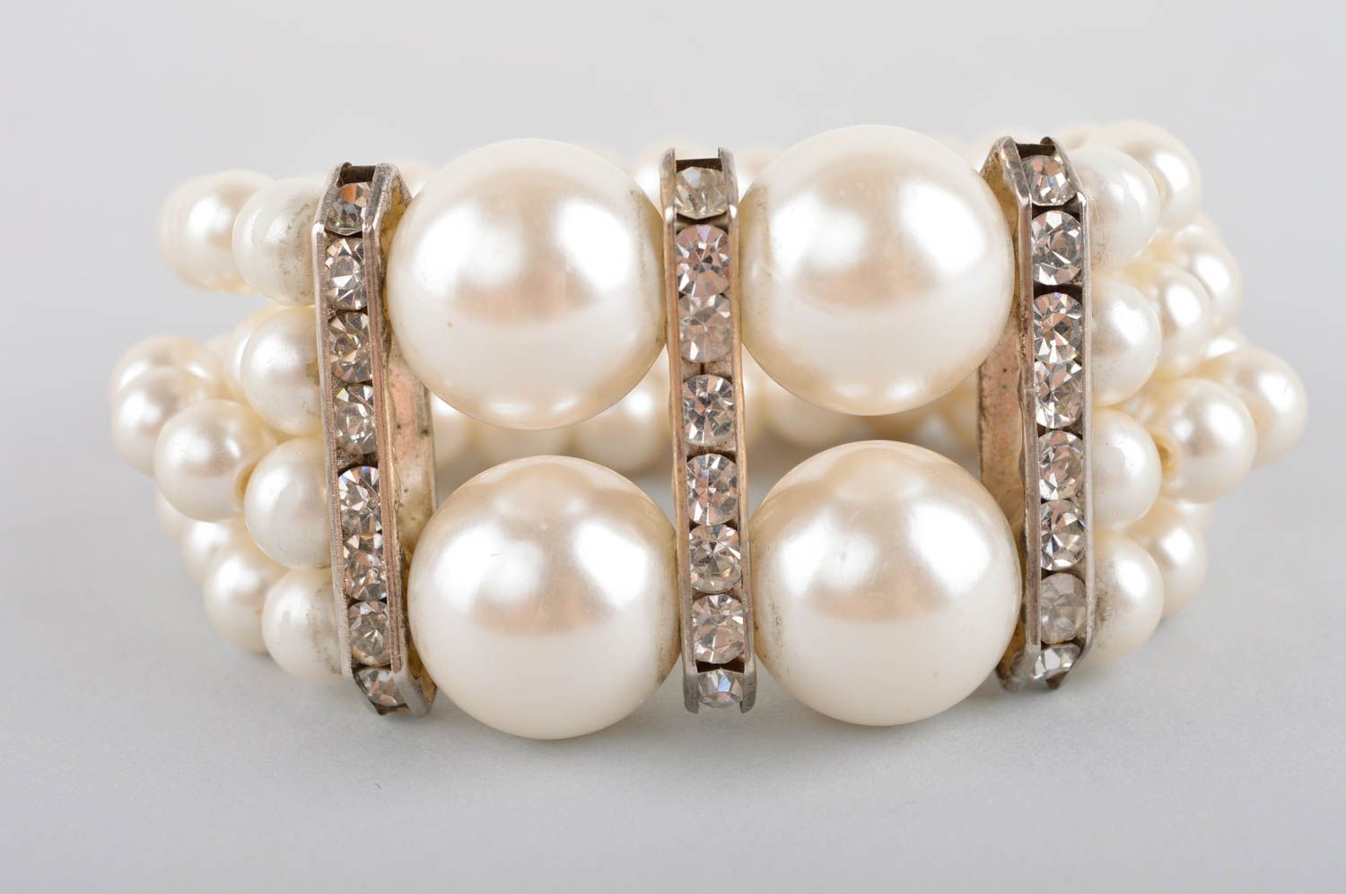 Bracelet en perles artificielles Bijou fait main multirang Cadeau pour femme photo 3