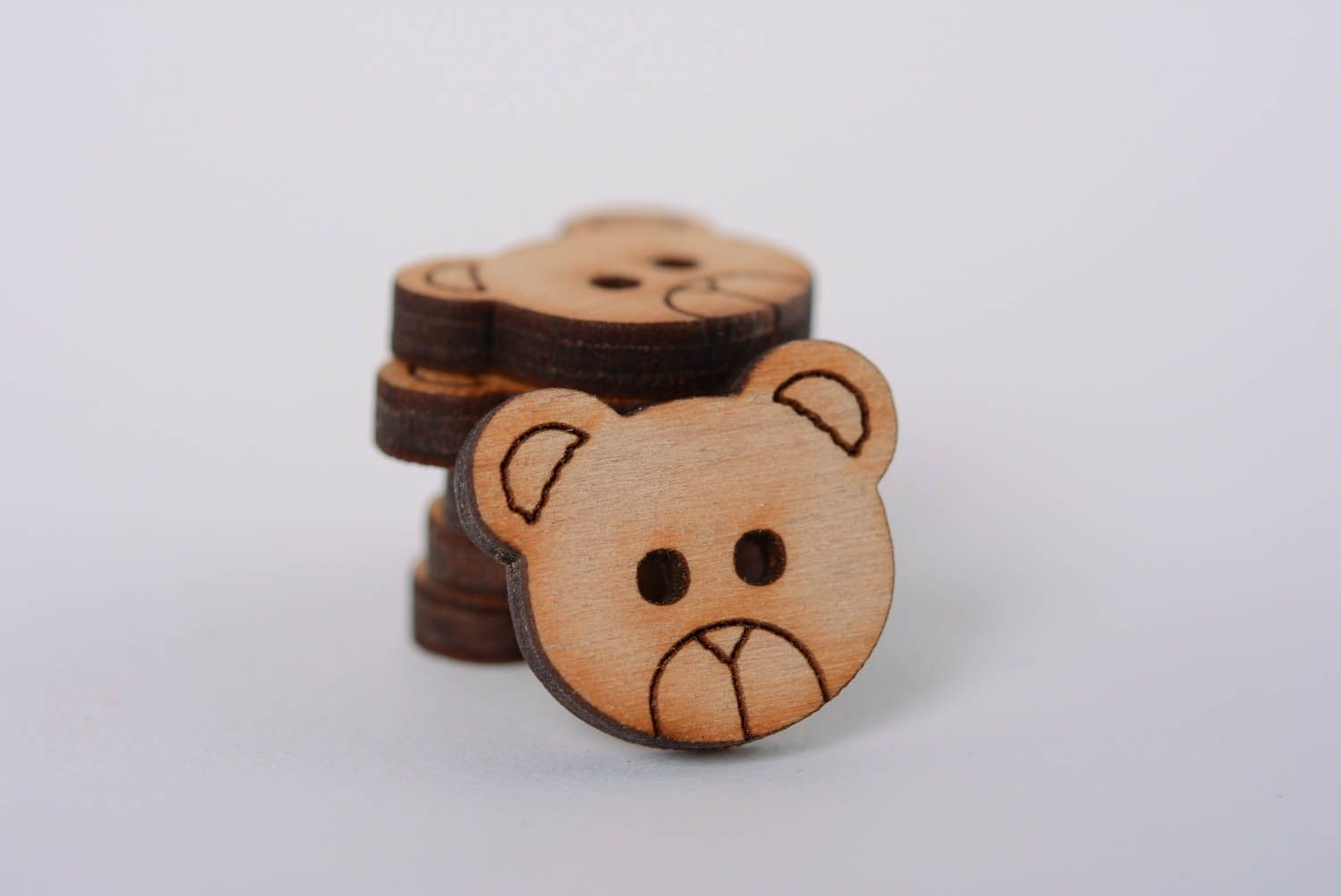 Botões de madeira Urso foto 5